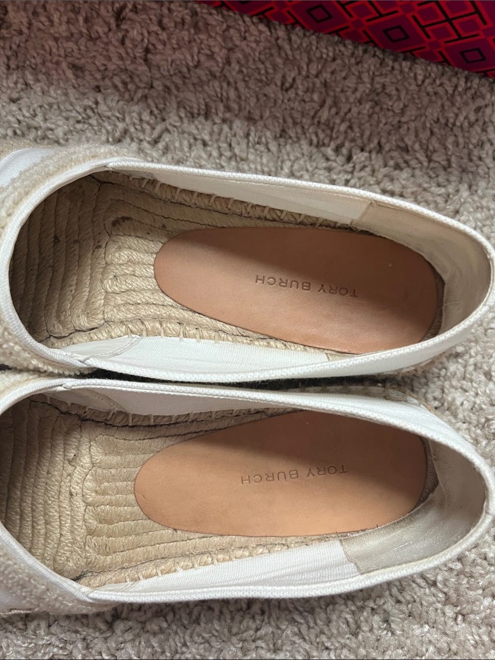 Tory Burch Cream Woven Espadrille Loafers - Picture 7 of 9